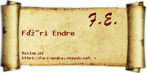 Füri Endre névjegykártya