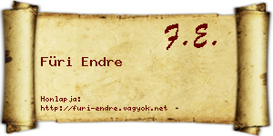 Füri Endre névjegykártya